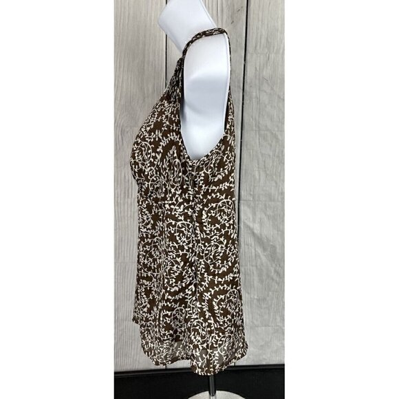 George Designs by Mark Eisen XS (0/2) Sleeveless V-Neck Brown Sheer Lined Top - Picture 6 of 12